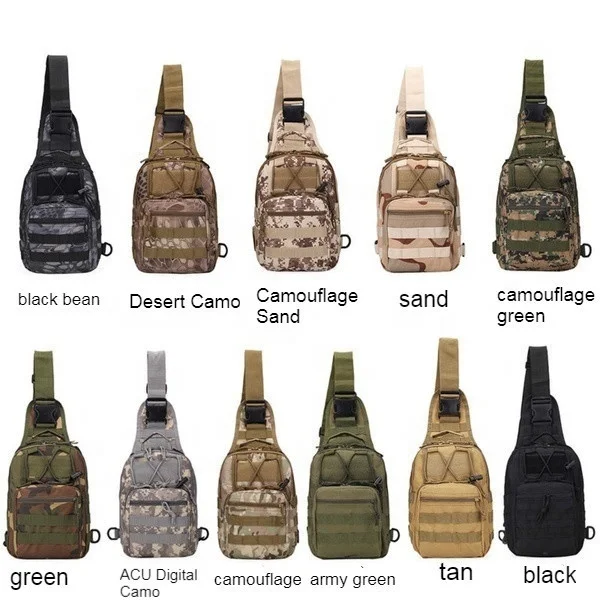Unisex Tactical Camouflage Crossbody Bag Single Shoulder Nylon Chest Bag for Outdoor Sports Small Sling for Camping Hunting