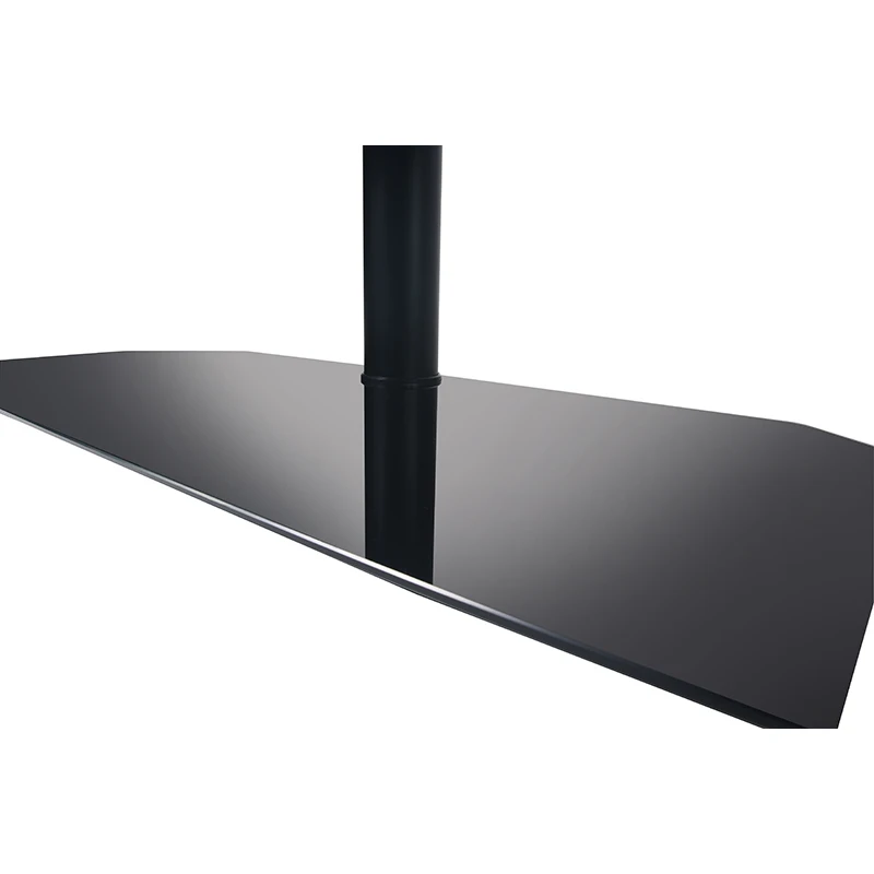 Two layers TV floor stand glass tv stand with upper mount