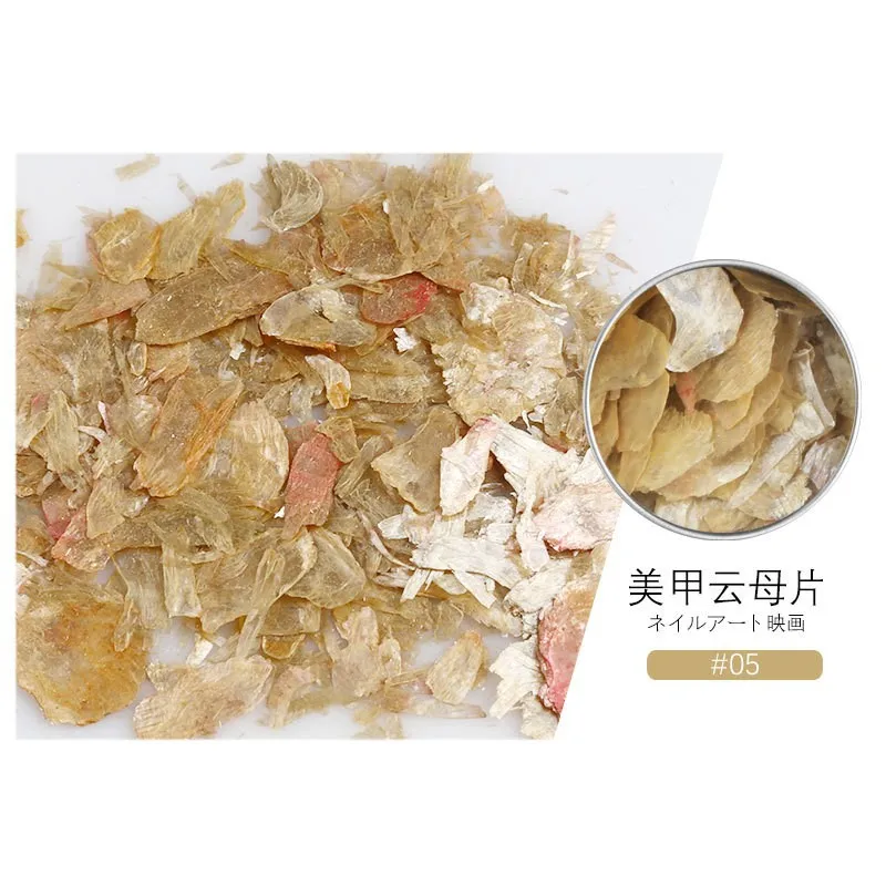 Wholesale INS Popular Manicure Nail stickers Colorful Decoration Accessories Marble Glitter Shell Mica Nail Art Flakes