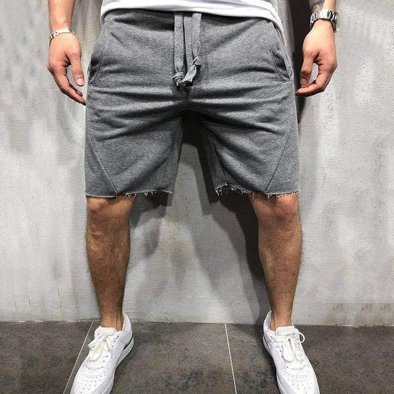 
Mens Fashion Breathable Solid Color Casual Half Pant Jogger Shorts Pockets 2021 Summer Clothes Man Sport Short PantsFor Men -PT 