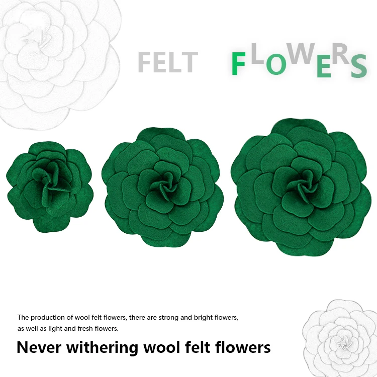 Wholesales high quality cheap wool felt decoration flower party colorful felt crafts