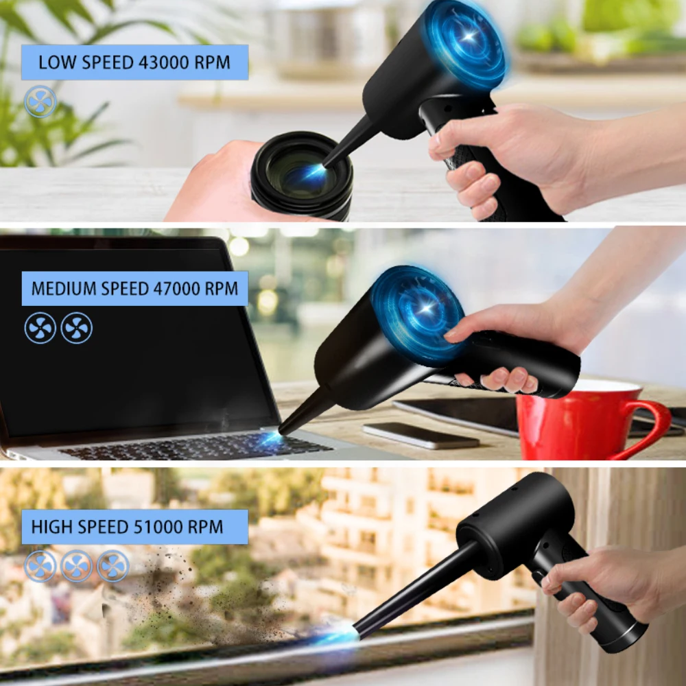 Cordless Air Duster Blower Electric Air Duster for Computer Keyboard Electronics Cleaning 6000mAh Battery Electronic Dust Blower