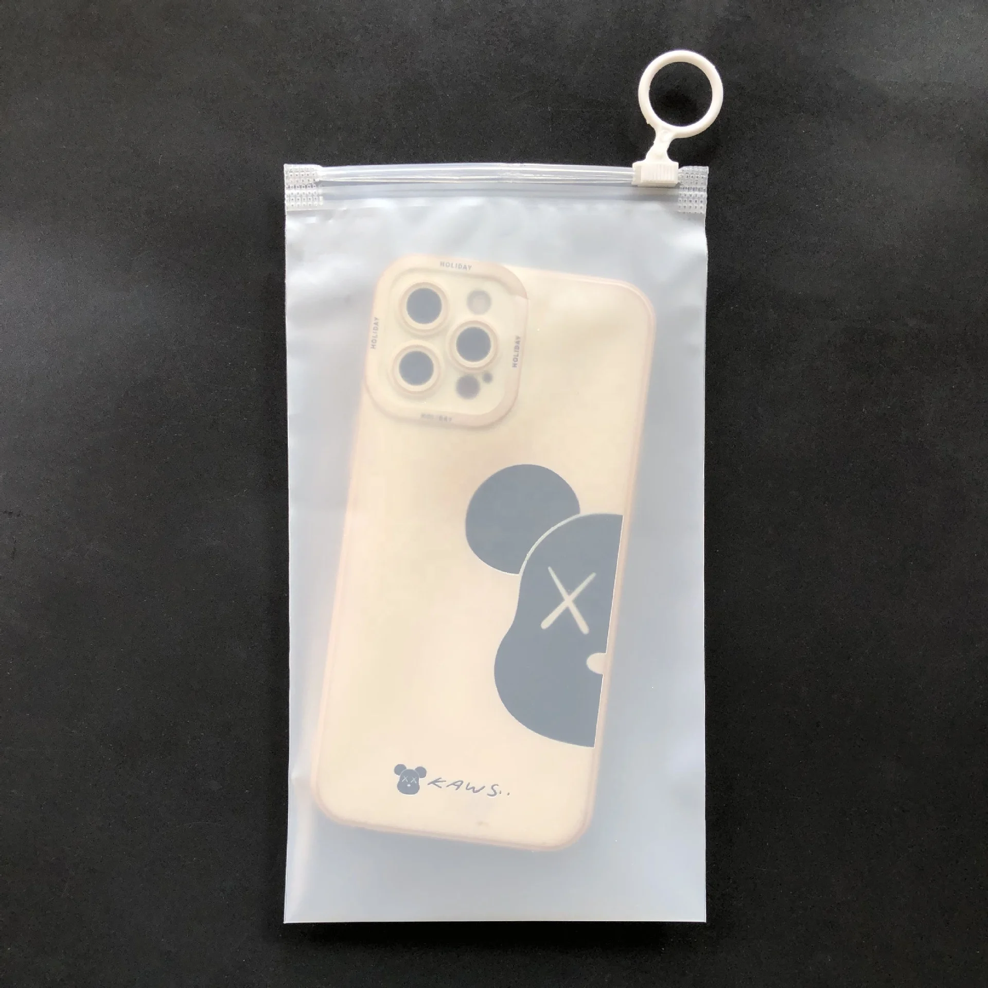 Wholesale high quality waterproof small pvc frosted zipper bag with pull ring