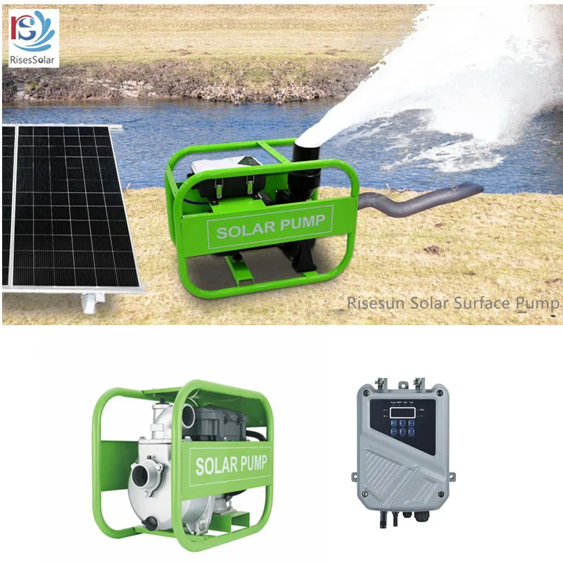 3 л.с. 2.2KW 4-дюймовый водовыход с высоким потоком воды 60 мм3 в час AC DC вход орошения Солнечный центробежный поверхностный водяной насос