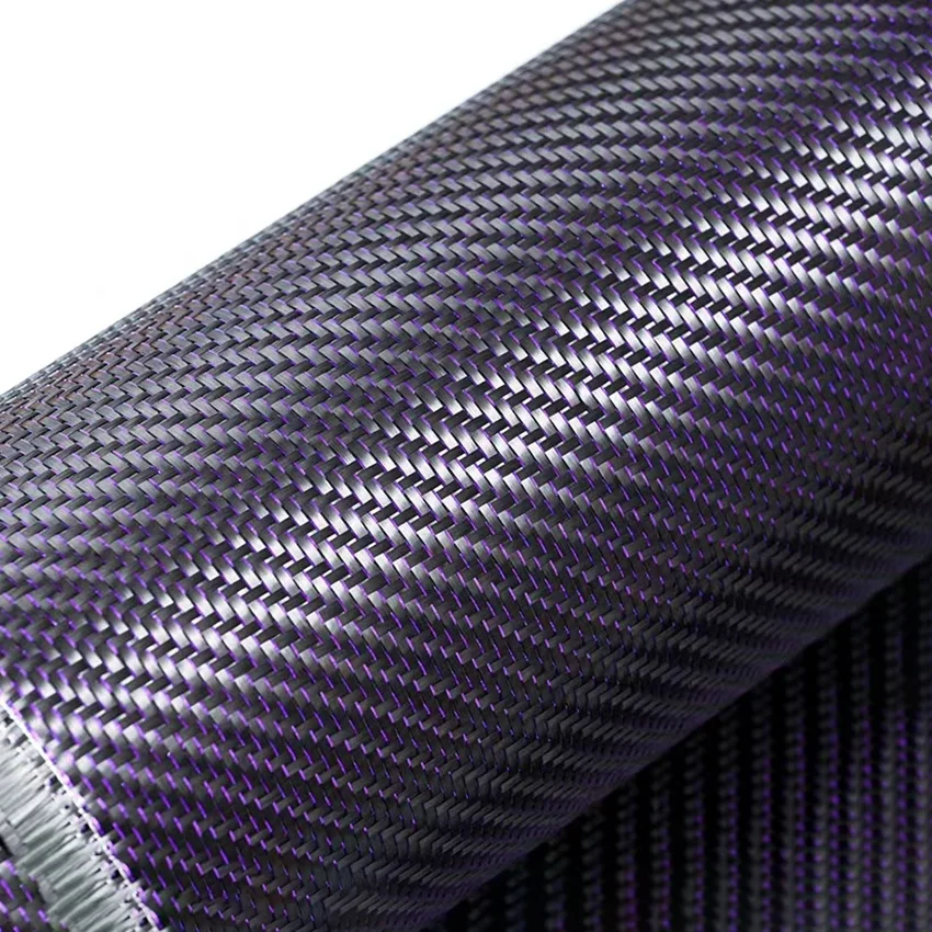purple twill metallic glitter carbon fiber fabric for auto parts