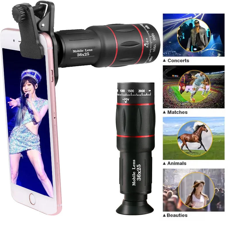 36x25 Mobile Smartphone Telephoto Lens 18x 28x 36x Telescope Concert Shooting Music Festival Theater Telescopic Lens Camera Lens
