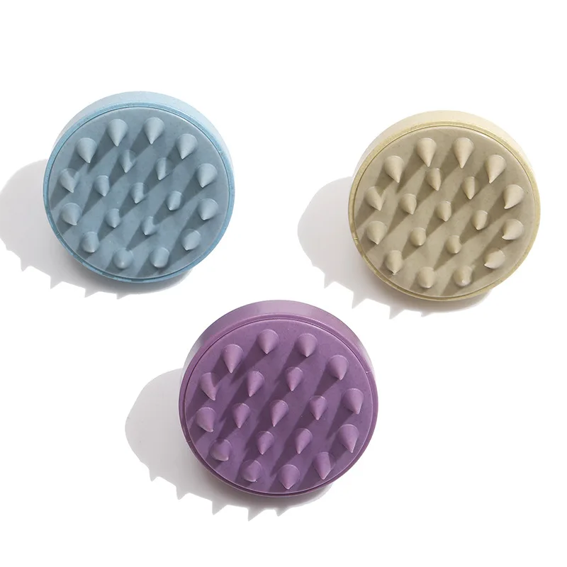 Amazon Hot sale Wheat Straw fiber Plastic ABS Silicone Scalp Massager Hair Shampoo Brush