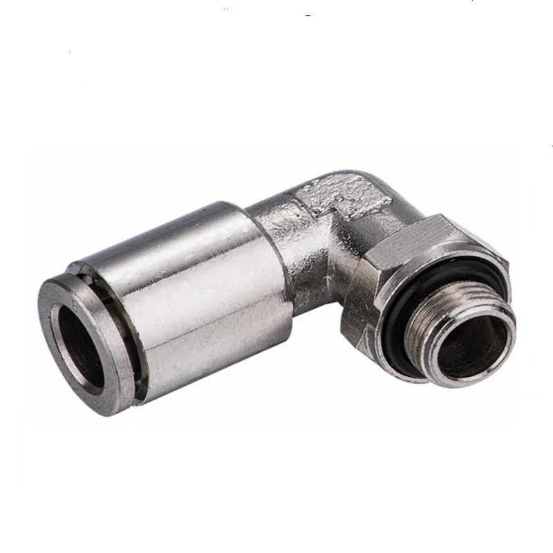 Nickel Plating Pneumatic Brass Pipe Fitting Connector Push Pneumatic Metal Union Straight Fitting