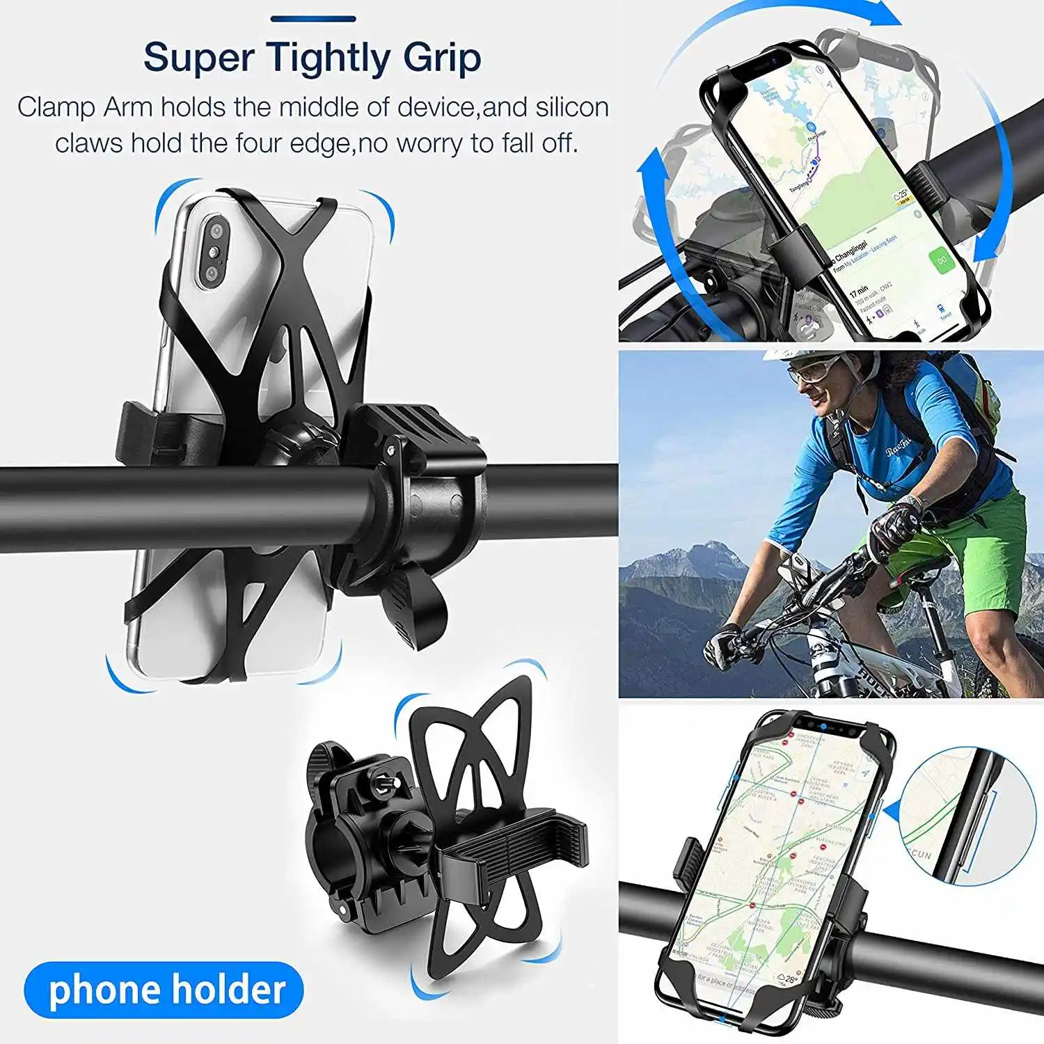 Istaride Super Bright Bike Light Set Lock Water Cup Phone seat Mirror Bicycle Bell Bicycle Accessories