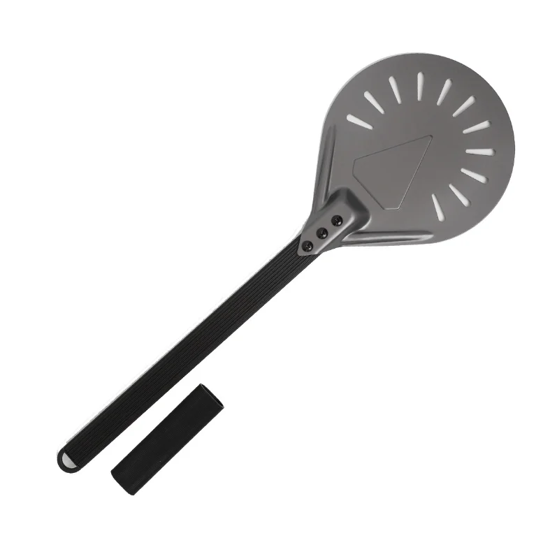 Черный Перфорированный Алюминиевый Поворотный кожух для пиццы с черной ручкой из металлического сплава кухни