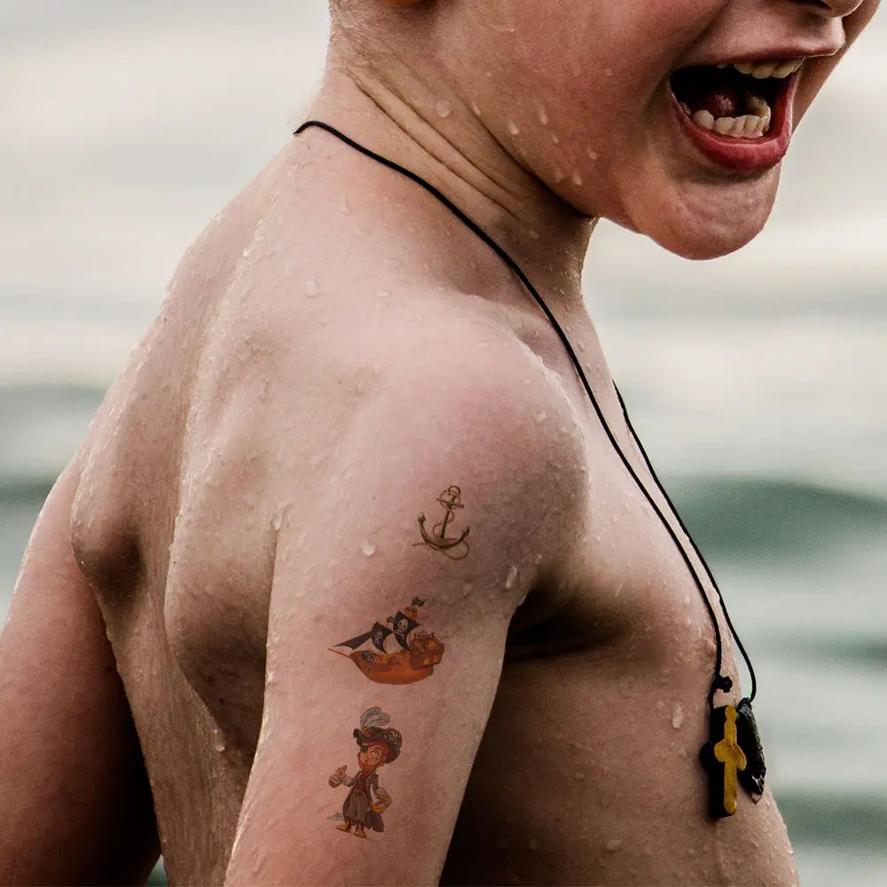 Customize Hot Cartoon Pirate Series temporary little sticker tattoo waterproof Birthday Party Favors For Kids