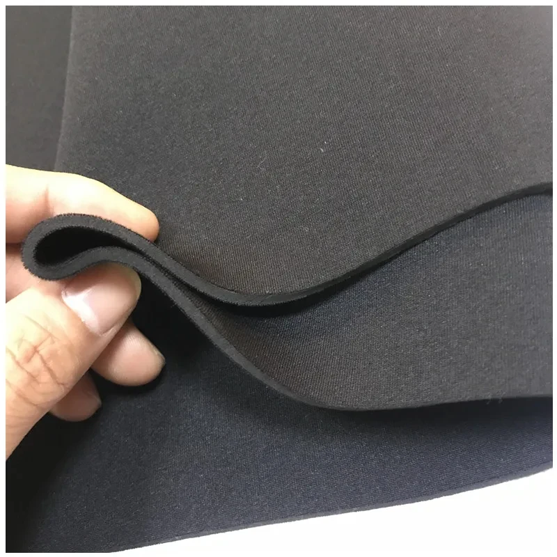 Roll Black Polyester Fiber Fabric Coated Sbr Rubber Neoprene Fabrics 2.5mm Thickness