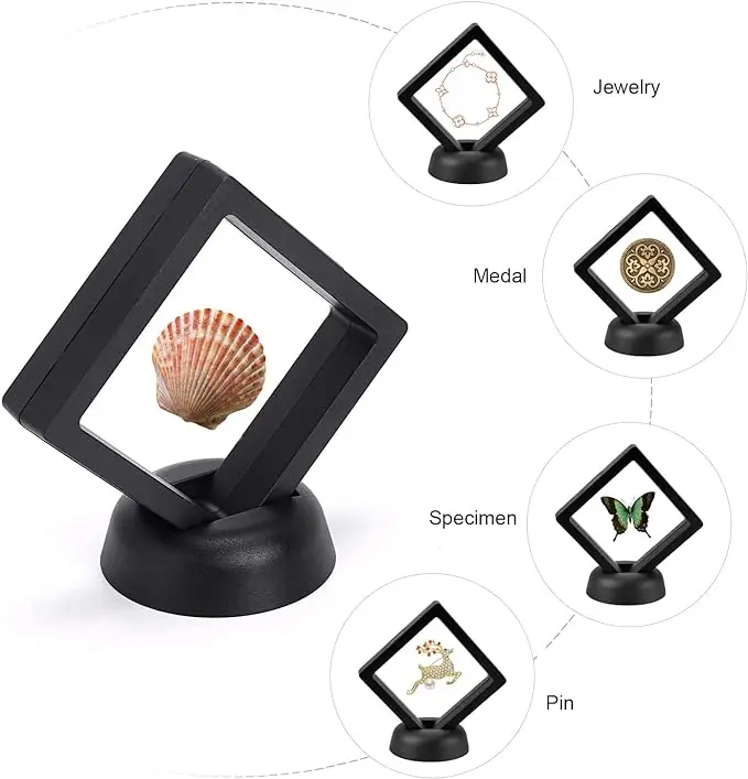 Square Jewelry Display Box Jewelry Stand Storage Display Box Transparent Pe Film Suspension Ring Box