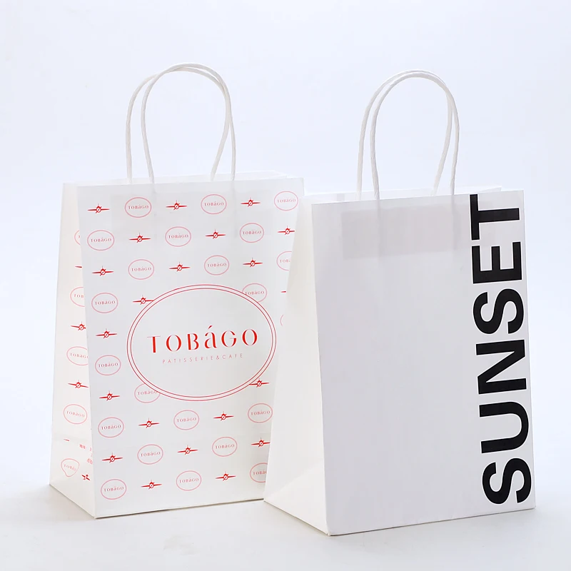 Custom Your Own Logo Eco friendly take away brown kraft shopping bag with own logo handle