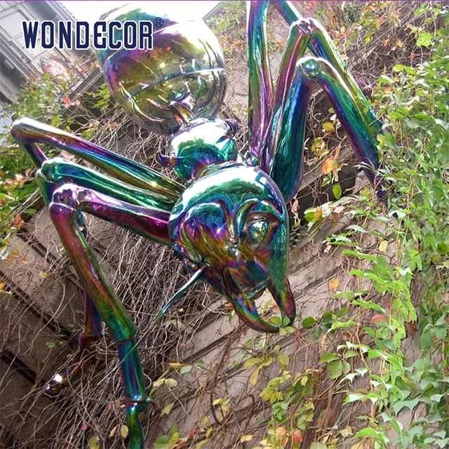 WONDECOR Outdoor large mainstream metal animal statue stainless steel ant sculpture