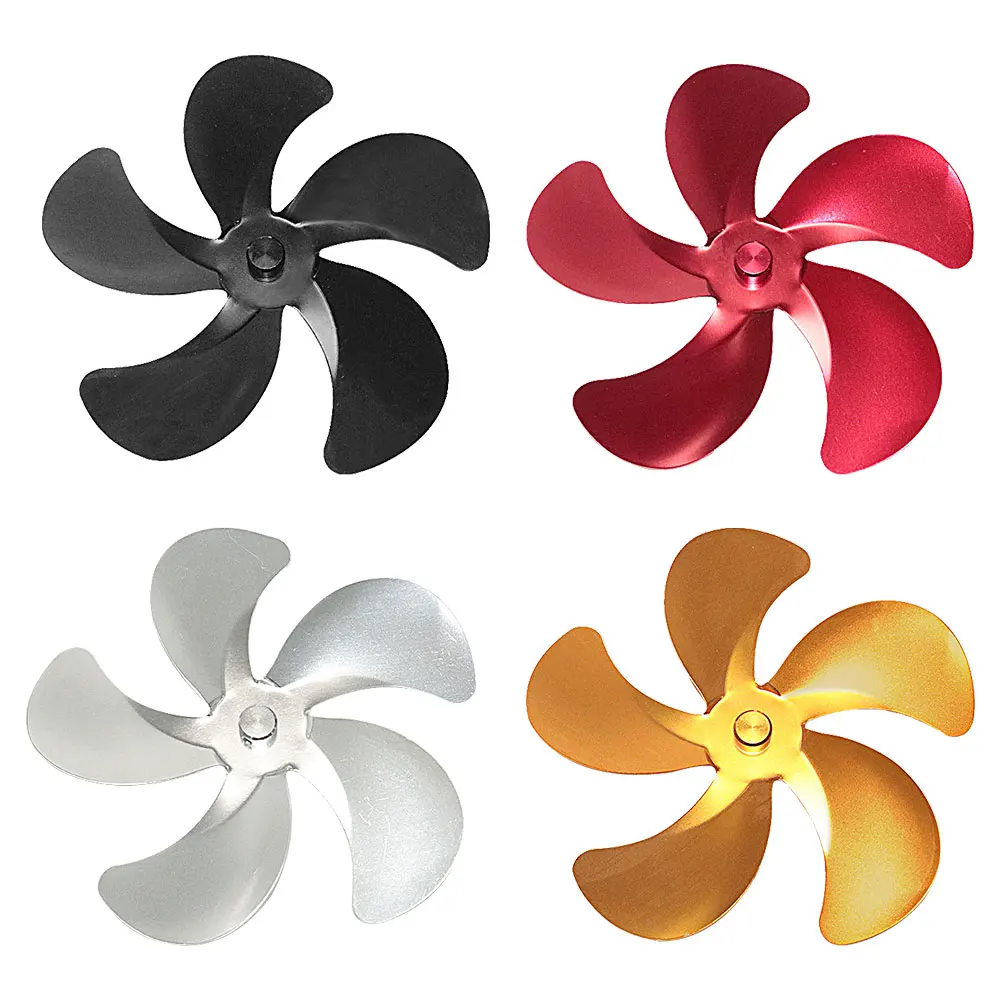 Fireplace Fan Replacement 5 Blades Aluminum Alloy Low Noise Blade Winter Wood Log Burning Heat Distribution Stove Fan Blade