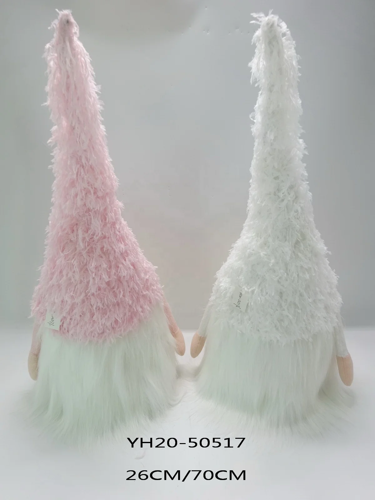 70cm Pink And White Handmade Christmas Plush Gnomes Swedish Gnome Led Table Decoration