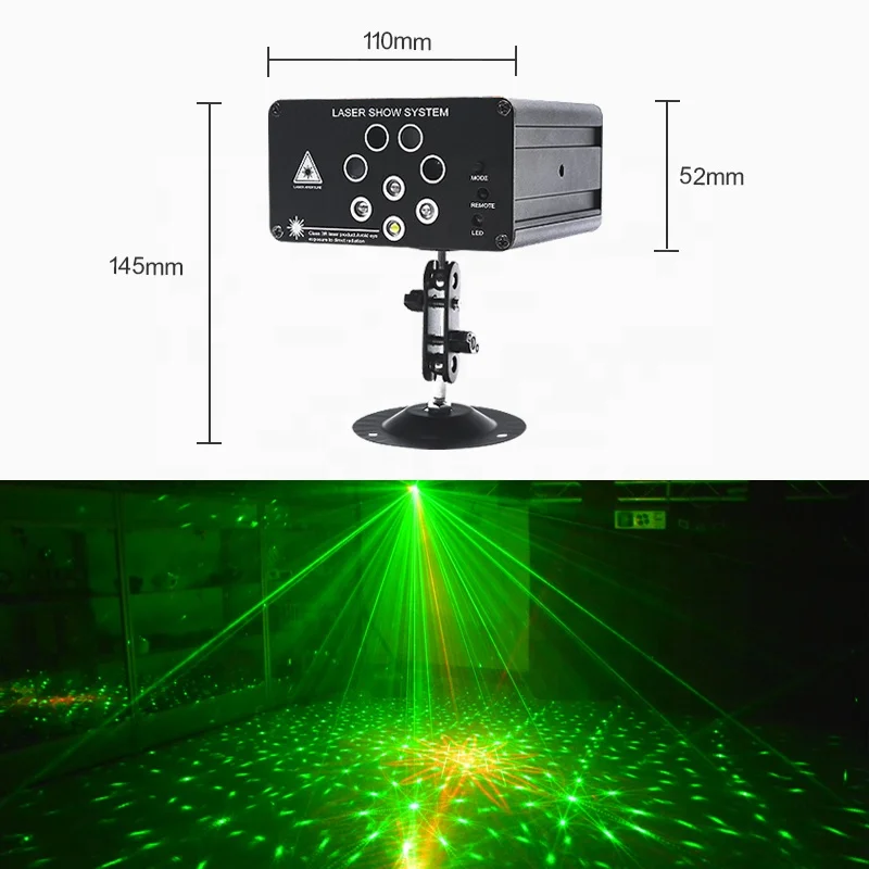 cheap laser show decoration laser projector 8 holes 128 patterns RGB disco party stage mini laser light