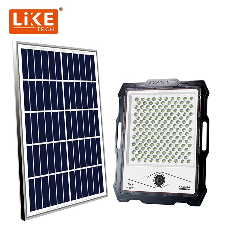 LikeTech 1000w Watt Waterproof Outdoor CCTV Camera Fixture Remote Control Aluminum with Sensor Floodlight Solar Flood Light