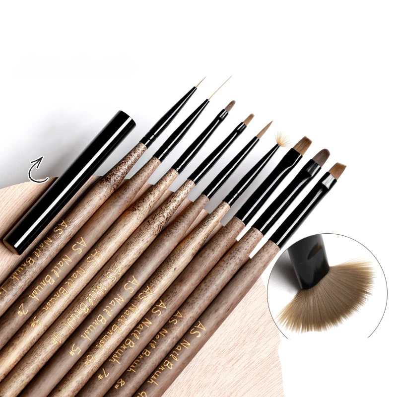 Nail art brush set color painting flower round head flat head phototherapy pen gradient poke dizzy dyeing pull line pen set