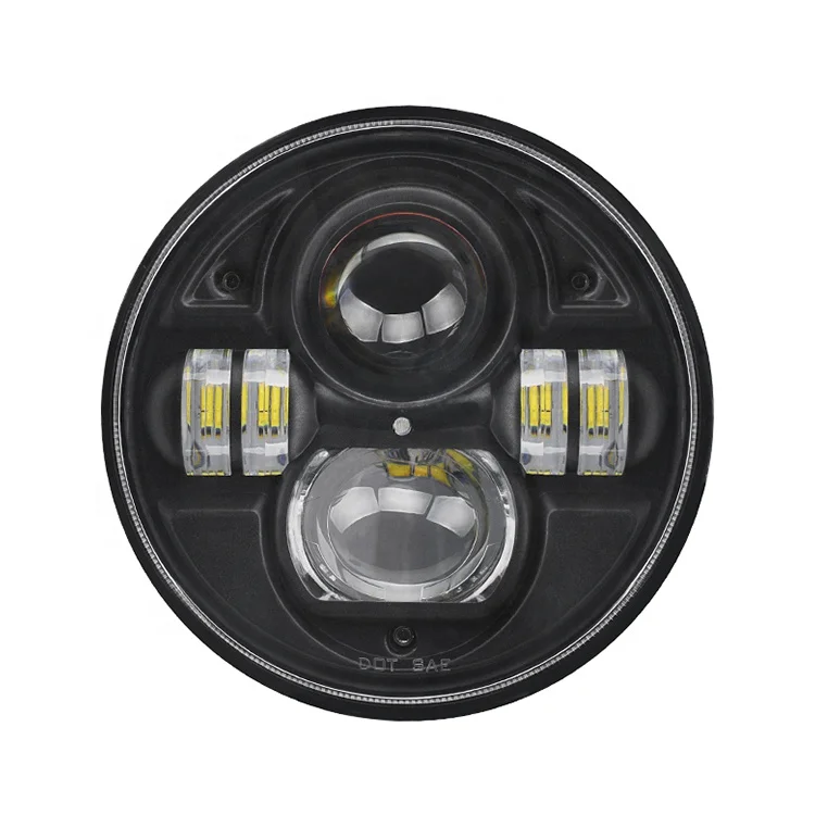 Asend Hi/Shorter Front and Longer Rear Beam Round LED Headlights with High Low Beam LED Headlights for Jeep