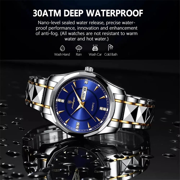 New Fashion Stainless Steel Luxury Waterproof Men Quartz Wristwatches Relogio Masculino montres reloj poedagar watch