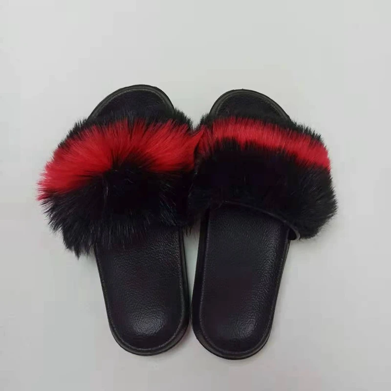 Искусственный мех, пушистые теплые мягкие женские тапочки оптом, горячая Распродажа, низкая цена, модные тапочки с открытым носком, сандалии