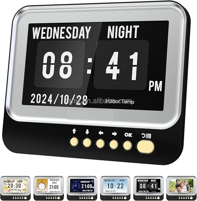 Wholesale 7 Inch Led Digital Photo Display Electronic Picture Play Video Frame LCD Frame Calendar Table Clocks