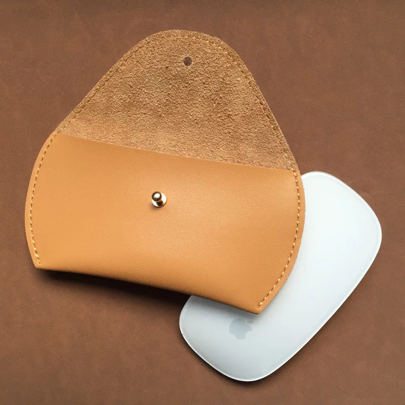 
Magic Mouse PU Minimal Bluetooth Mouse case bag portable protector leather full grain vegetable tanned leather case for men 