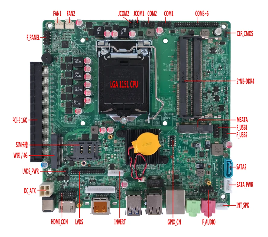 Elsky 170*170mm Industrial motherboard lga 1155 with CPU 8th gen core i5-8400 8600 H310 Chipset Desktop QM3100