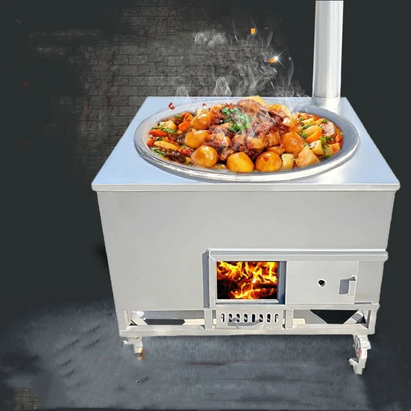 Movable Outdoor Large  Firewood Stove Household Cauldron Stove Large Iron Pot Firewood Burning Stove