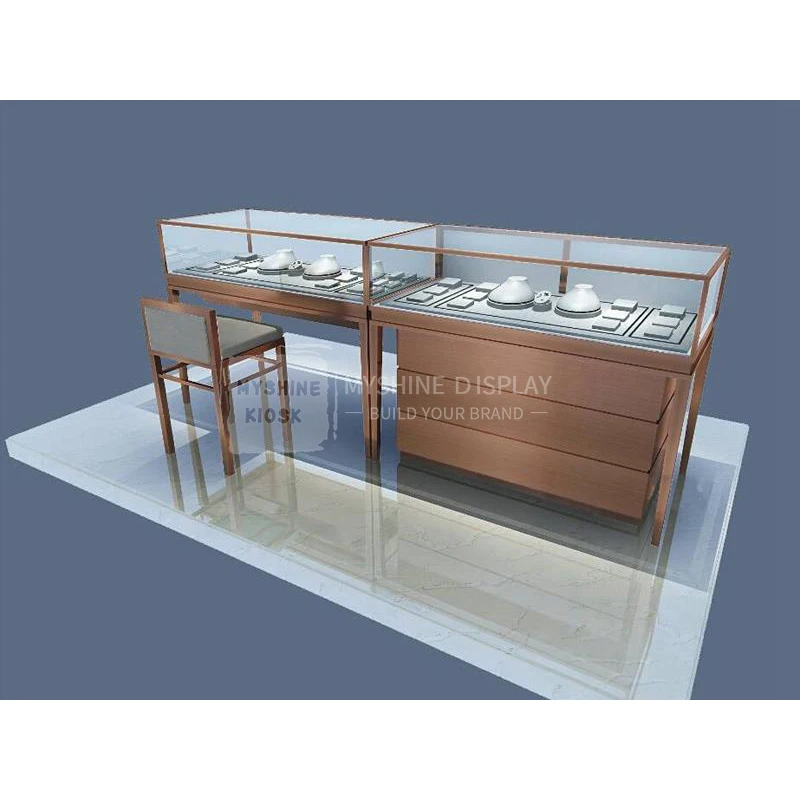 Myshine Shop Design Jewelry Store Display Counter Furniture Glass Display Jewellery Showcase  Glass Display Showcase
