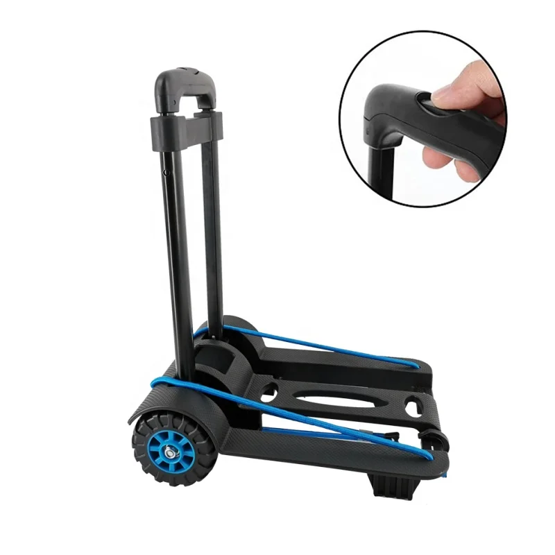 50kg Heavy Duty Foldable Hand Sack Wheel Trolley Folding Truck Barrow Cart Travel Luggage Shopping Cart Portable Home Use