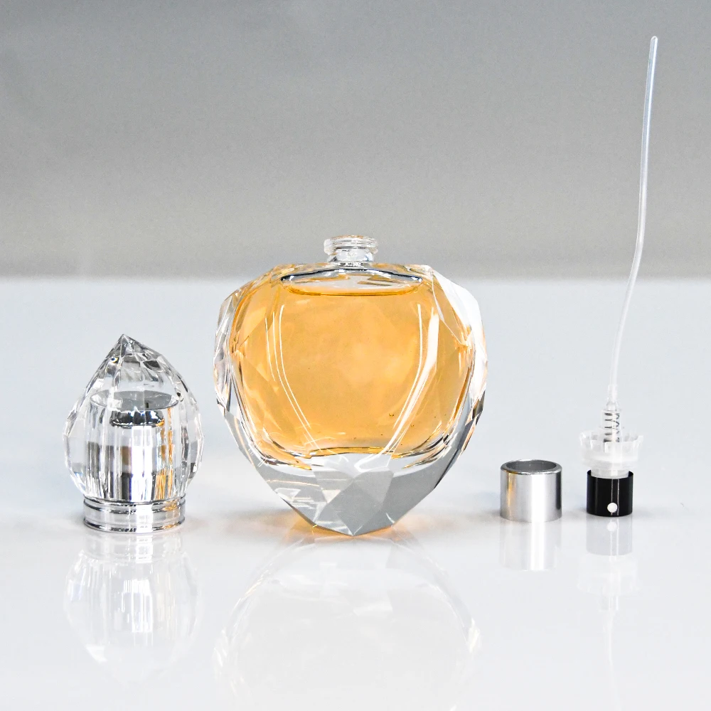 65ml new profiled perfume bottle spot perfume bottle crystal  glass acrylic lid faceted perfume bottle