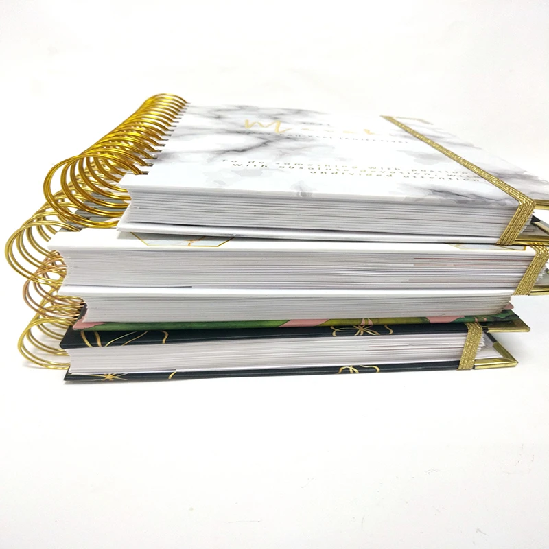 Hardcover Gold Wire-o Spiral Binding Finance Event Planner And  Organizer Agendas Journal Notebook