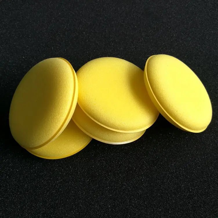Pressing Mono layer Sponge Waxing Pads For Car Care Foam Applicator Yellow Sponge