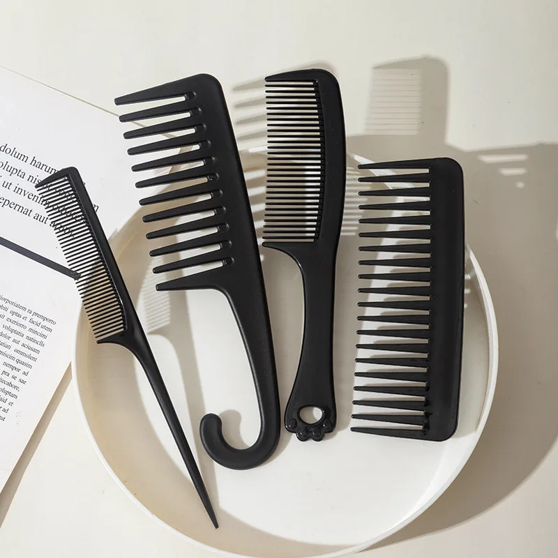 4 Pcs Professional Wide Tooth Comb Set White Black Green Pink Hair Styling and Detangling Hair Brush for Women Brush Comb Tools
