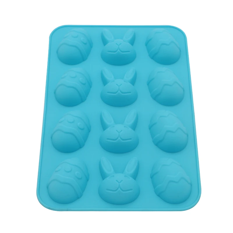 12 cavities Easter egg and rabbit silicone chocolate cake mould silicone molds for cake decorating