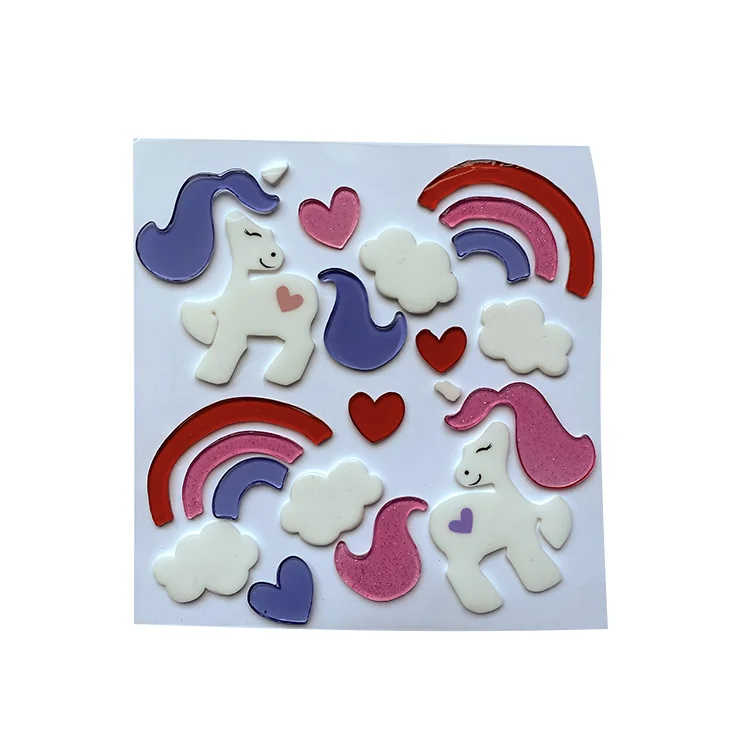 DIY heart shape Jelly gel window sticker glass sticker valentine gel clings