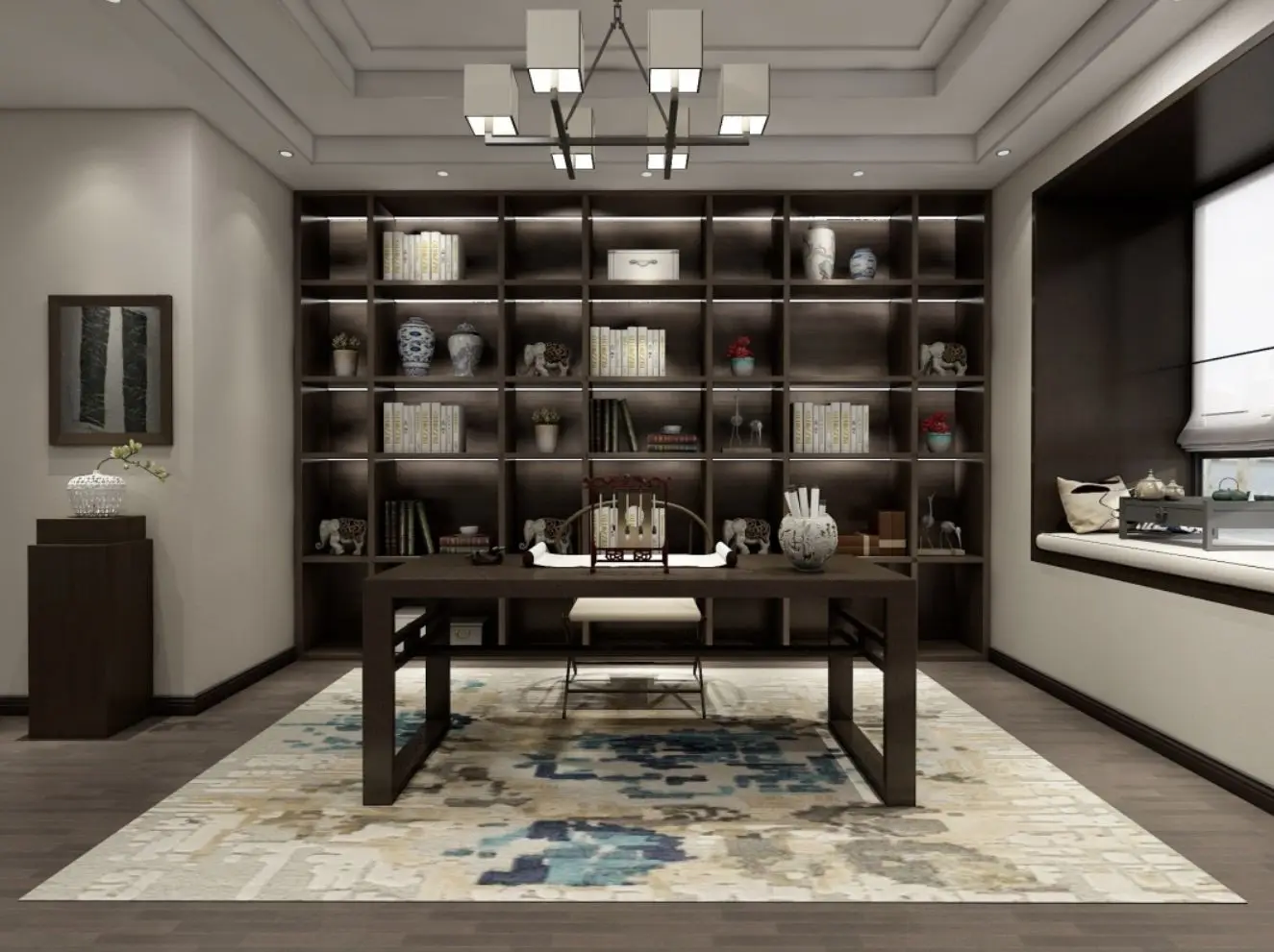 Graceful Elegant Chinese Study Room Furniture Embodying Traditional Aesthetics Crafted From Premium Natural Wood Materials
