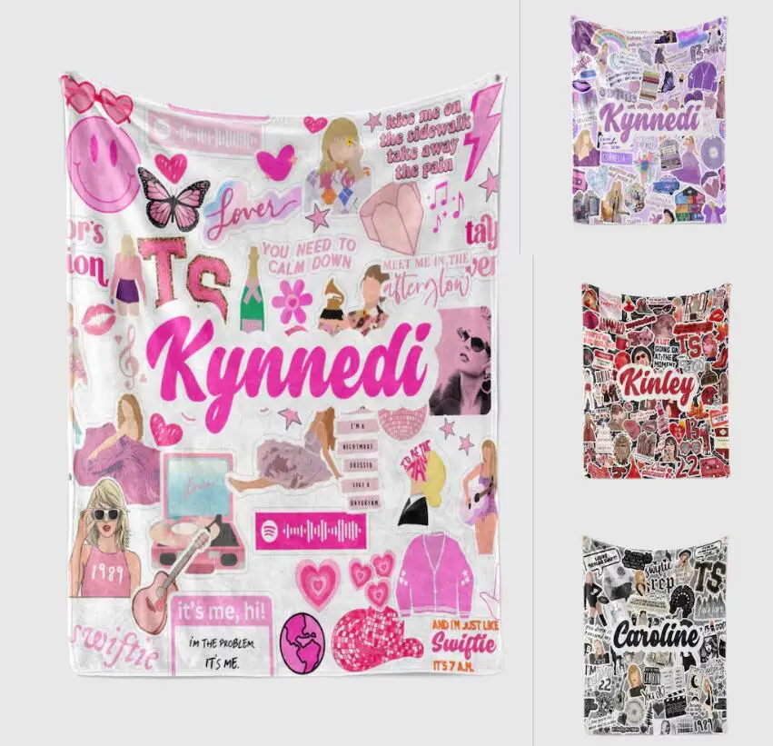 Personalization Soft Cozy Singer Blanket Flannel Throw Blanket Gift for Music Lovers, Sofa Living Room Decorations