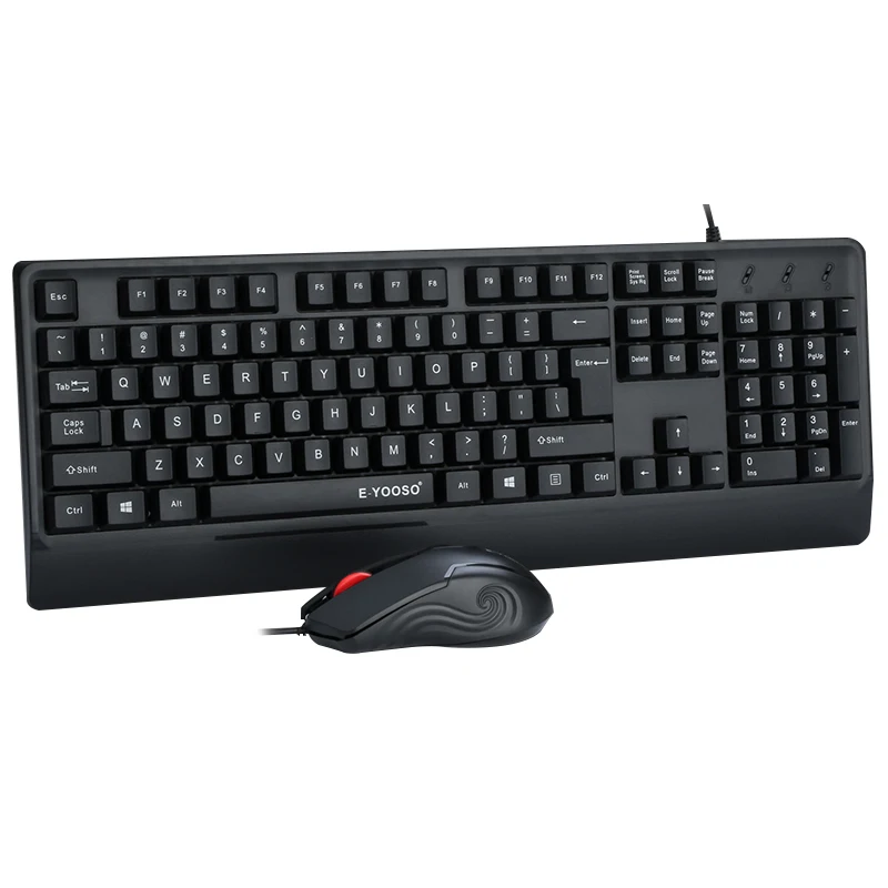 Wholesale office computer wired keyboard and mouse combo full size USB mouse keyboard set