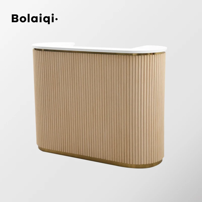 BOLAIQI Modern Beauty Salon SPA Shop Nordic Style Reception Table Customized Front Reception desk