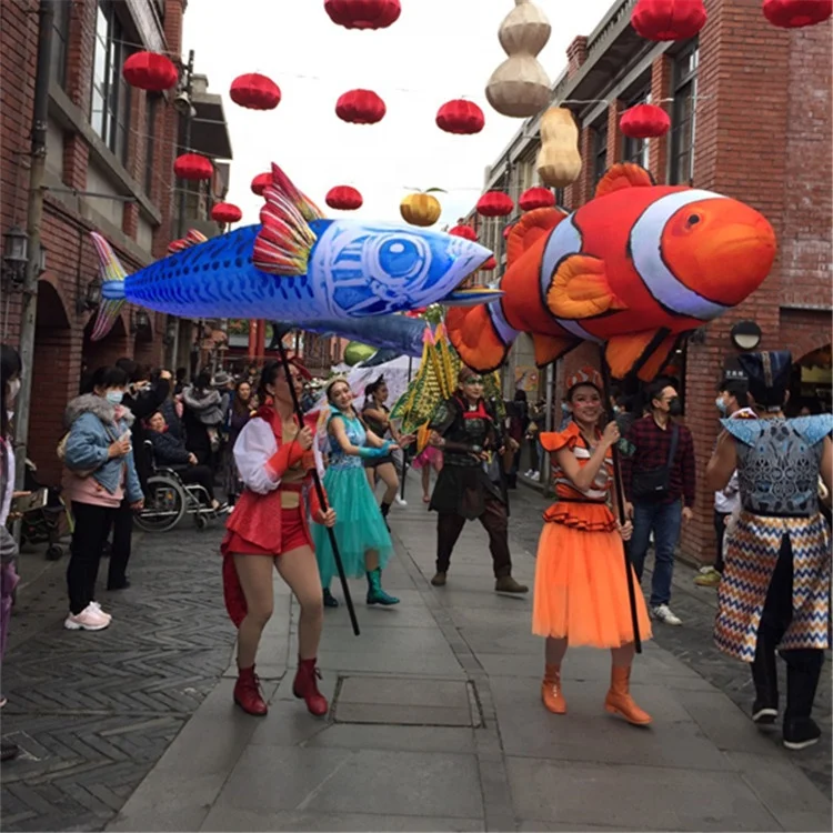 inflatable clownfish puppet inflatable sea animal parade inflatable cartoon OEM