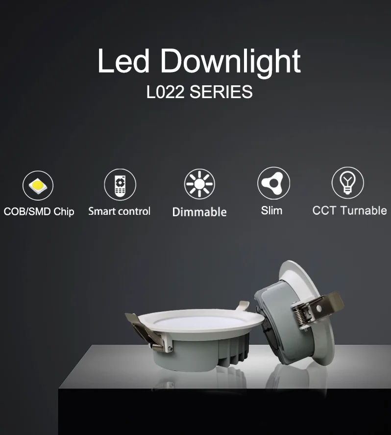 Multiple round shape milky 8w 12w 20w 30w 35w 40W cob ceiling light led cct change zigbee dimmable led downlight aluminum recess