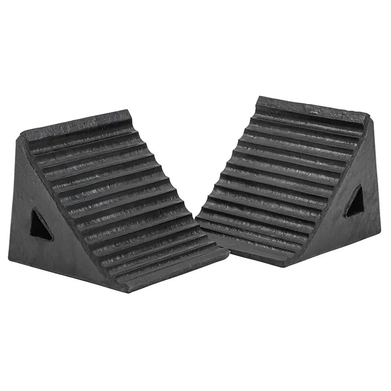 rubber wheel chocks solid heavy duty 4 packs front and rear anti slip for car travel trailer RV truck ATV