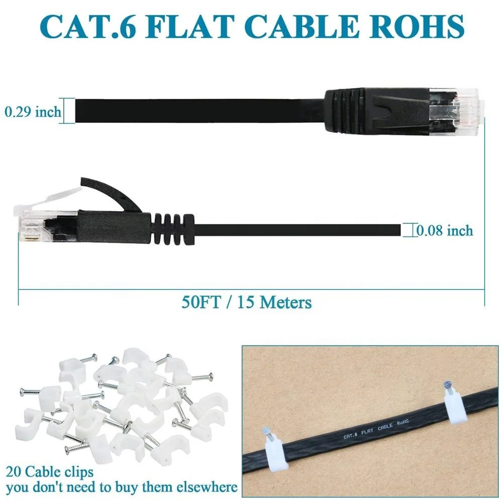 Vnew amazons best sellers high speed UTP CAT6 Flat Ethernet Cable RJ45 Patch Cord for Computer network cable