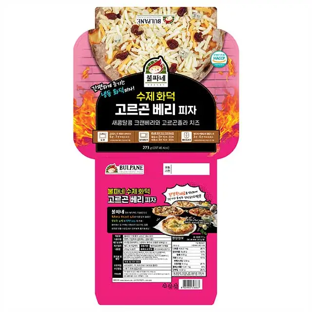 Сладкая и кислота вкусная пицца, огненный горшок, замороженная пицца ручной работы, горгонька, пицца, Сделано в Корее, доступен оптовый заказ