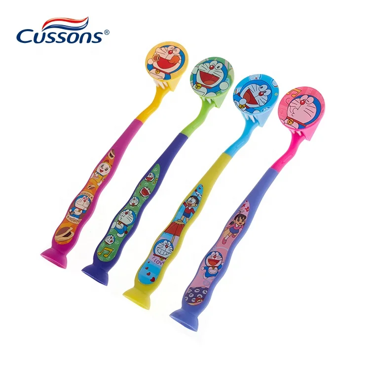 Children Kids toothbrush with cover and suction
