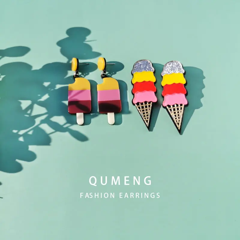 2020 New European and American Fruit Fashion Long Ear stud exaggeration Funny vegetables Sweet cone Earrings Lady drop Earrings